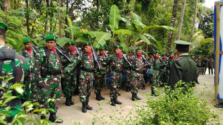 Kodim Bantul Gelar Upacara Militer di Bongoskenti
